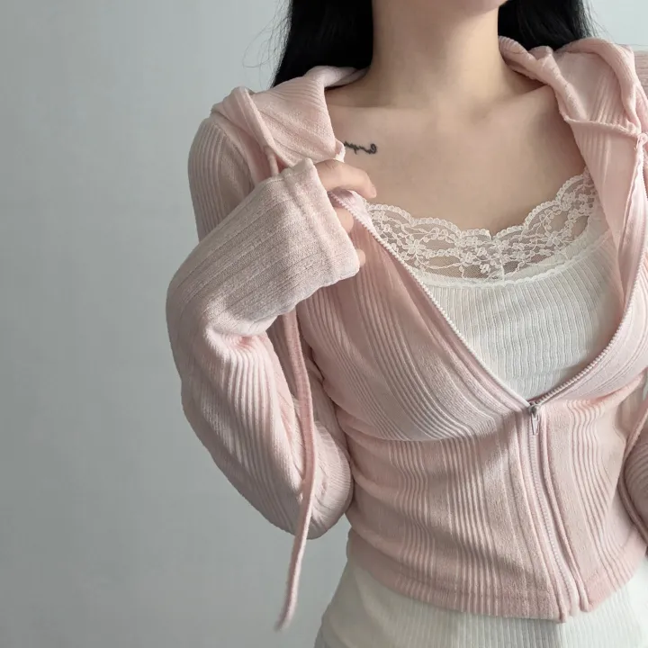 [봄신상/핏예뻐요!] 슬림핏 골지 후드집업 상세 이미지 13
