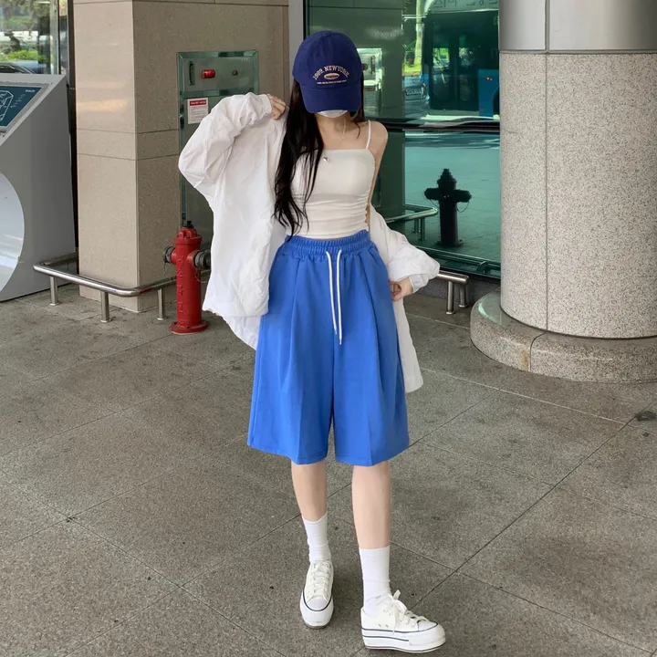 [핏보장🖤/L-XL] 발리 버뮤다 원턱 밴딩 와이드 숏 허리밴딩 트레이닝 팬츠 바지 키작녀 키큰녀 빅사이즈 남녀공용 상세 이미지 17
