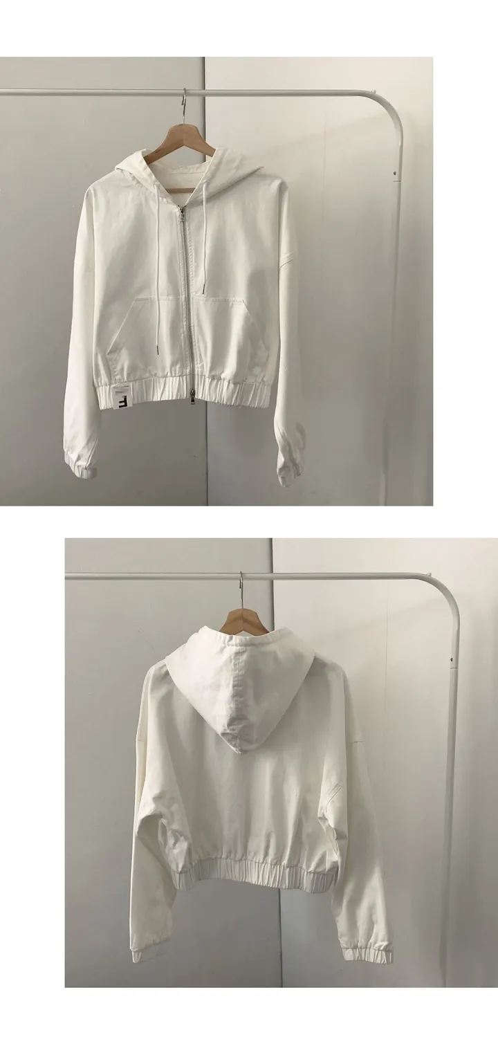 [얼굴소멸/핏잡혀있는] 루니 코튼 루즈핏 후드 집업 점퍼  크롭 후드 자켓 상세 이미지 34