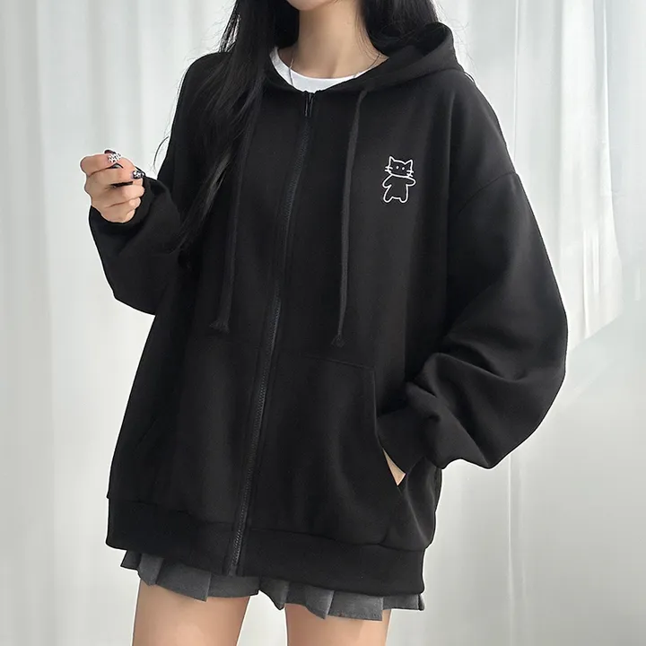 냥냥이 백레터링 오버핏 후드집업 ✔️후드집업 후드 집업 오버핏후드집업 캐릭터 뒷나염 교복후드집업 학생후드집업 빅사이즈 상세 이미지 25
