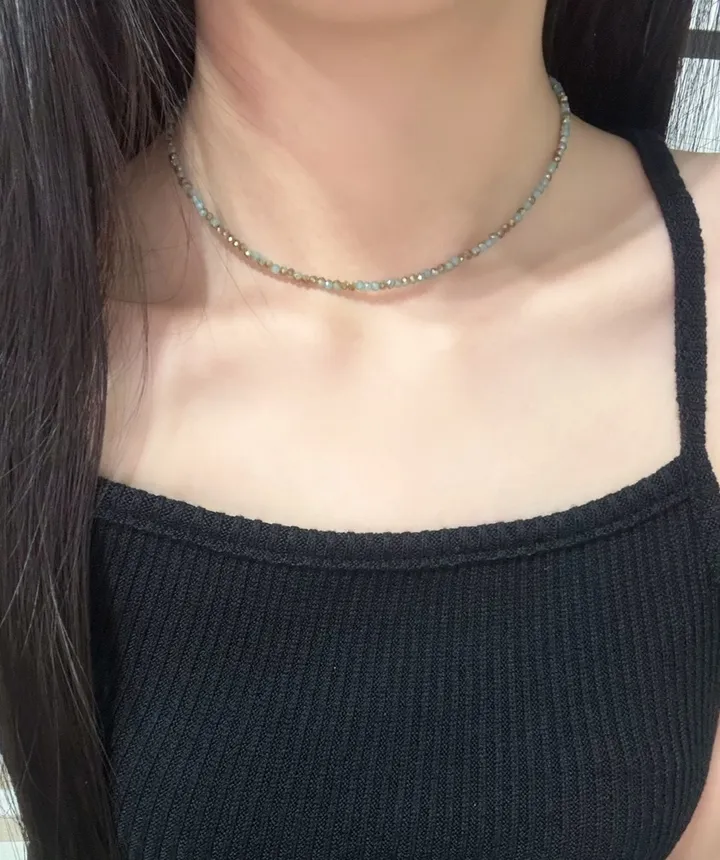 [made/써지컬] 아쿠아 브리즈 크리스탈 목걸이 상세 이미지 6