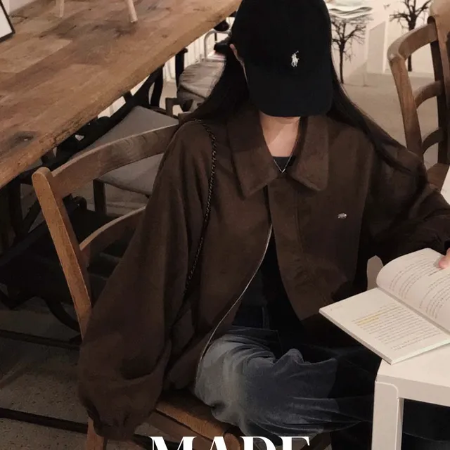 [MADE🤎/고퀄리티 보장]남다른 스웨이드 자켓,#온유MADE 자체제작 노블 스웨이드 매트 블루종 팬던트 오버핏 자켓 점퍼