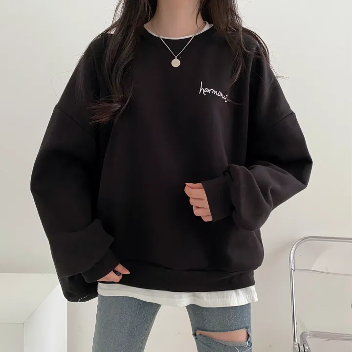 당일발송⚡[데일리/묶음할인] 심플 오버핏 하모니 레터링 맨투맨 4color 상세 이미지 35