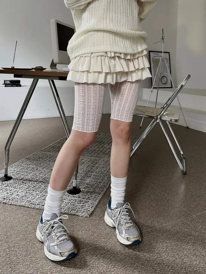 [5부st] pippi lace slim layered shorts leggings / 삐삐 레이스 슬림 레이어드 쇼츠 레깅스 상세 이미지 24