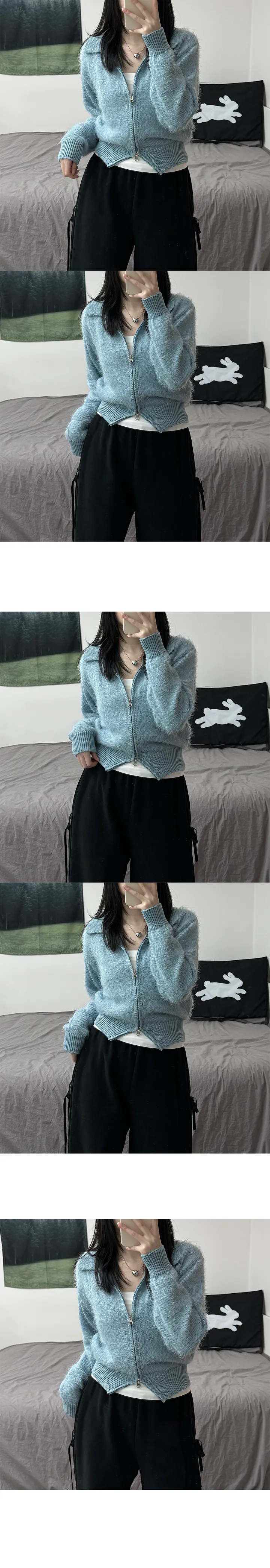 Angora Two Way Cara Zip-Up 앙고라 투웨이 카라 집업 상세 이미지 9
