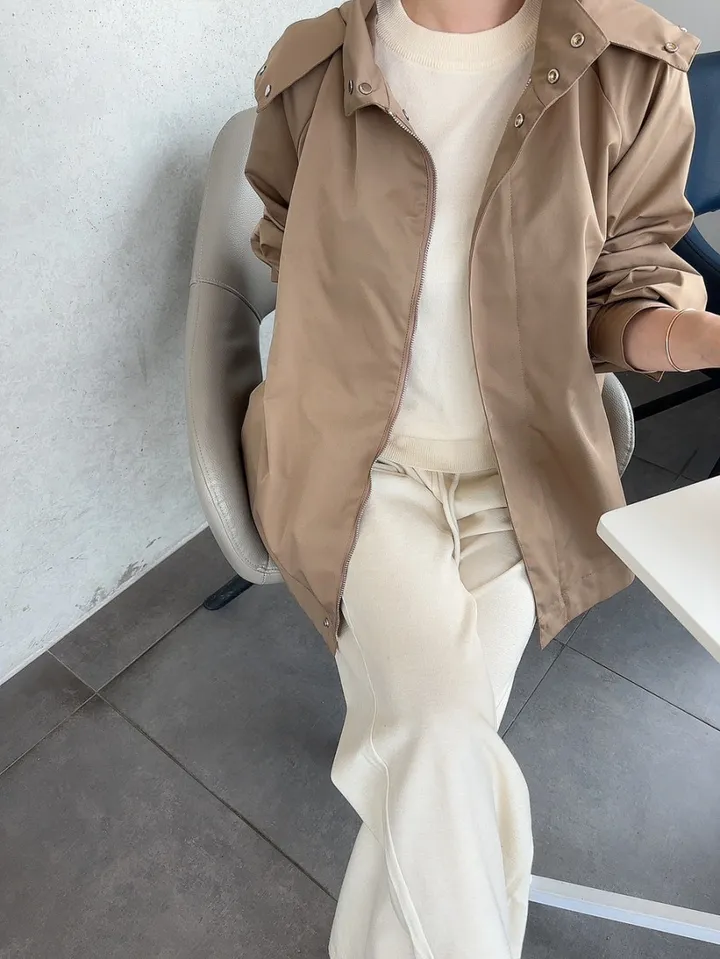 간절기 루즈핏 A라인 후드 바람막이 점퍼 상세 이미지 32
