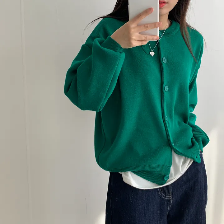 [ 데일리/무려~12컬러 ] 가을 겨울 포포 도톰 라운드 가디건 상세 이미지 67