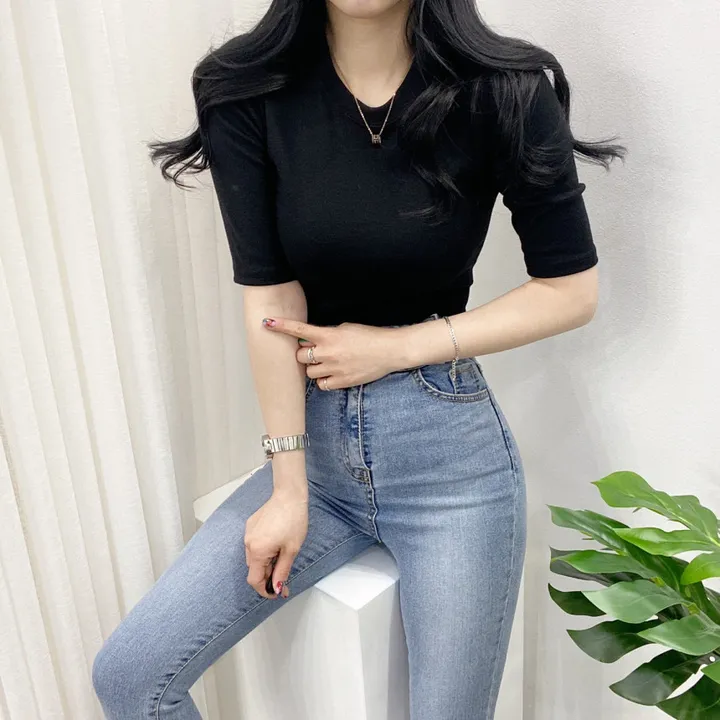 🚀당일발송🚀[묶음할인/데일리] 봄 여름 메이 부들 샤베트 5부 티셔츠 이너티 상세 이미지 56