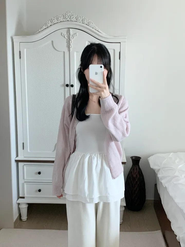 [보송/여리핏☁️] 바스 모헤어 가디건 (5color) 봄가디건/여름옷/데일리룩/데이트룩/벚꽃/나들이룩/핑크/니트/피크닉룩 상세 이미지 20