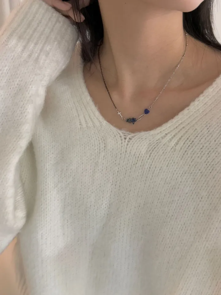 [변색X] 에이틴 원석 하프체인 목걸이 (3color) 상세 이미지 19