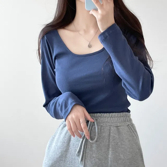 (4color/소장필수)기본 스퀘어넥 긴팔 -t 상세 이미지 17