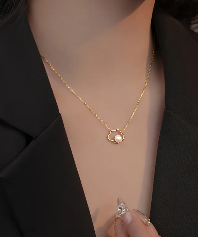 [연말특가/케이스증정] 순은 92.5% 몽실구름 천연 담수 진주 목걸이 LCSN022