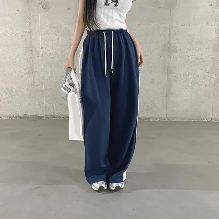 *7color*[롱다리핏/핏보장] 싸인 사이드 핀턱 배색 와이드팬츠 트레이닝 봄팬츠 백포켓 힙 트렌디 꾸안꾸 상세 이미지 22