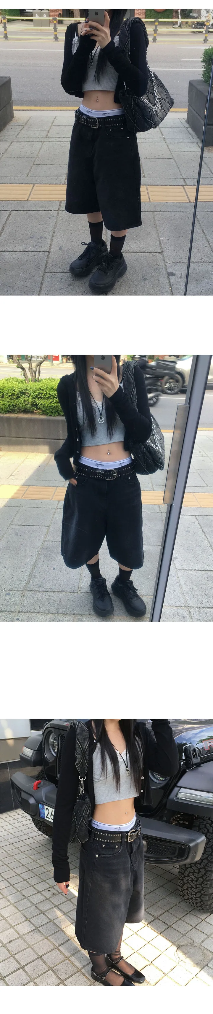D ring bermuda denim pants 상세 이미지 3