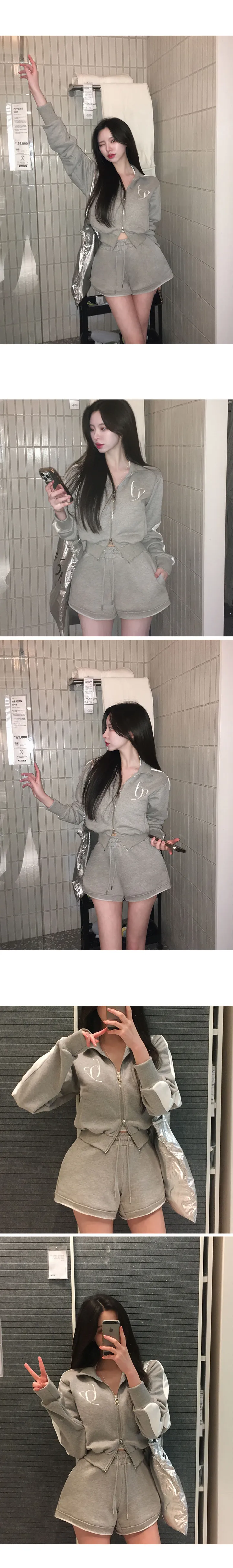 *부함x직각어깨핏[여름밤에도🖤] made 멜팅 배색 세미크롭 집업 상세 이미지 16