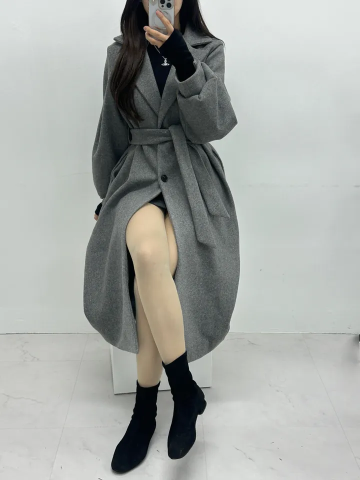 [개강룩/핏보장] 러블리 퍼프 몽글 롱 코트 울코트 (4color) 상세 이미지 25