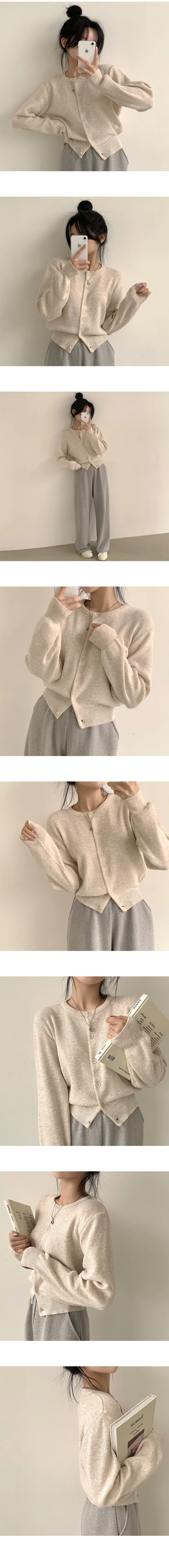[여리여리~/날씬핏] 옷장 속 필수템, 데일리 무지 라운드 니트가디건 (10color) 상세 이미지 8