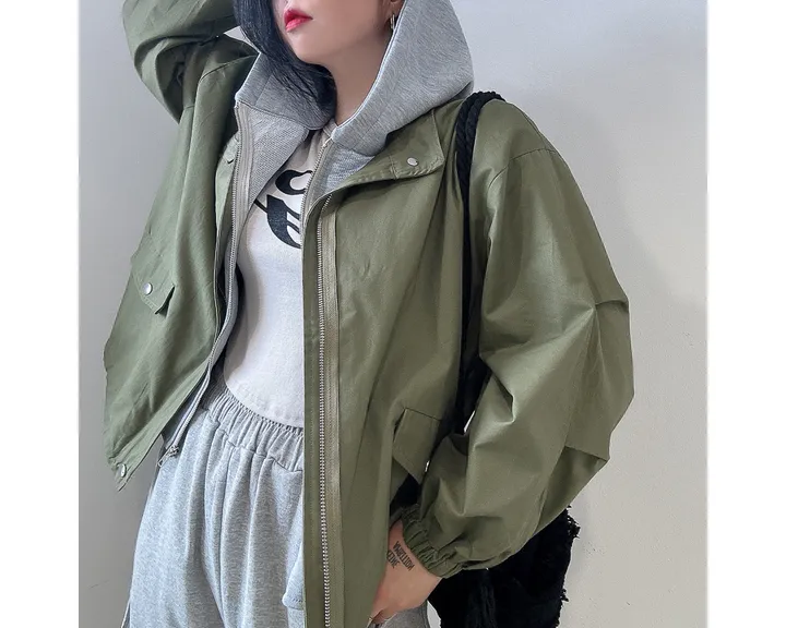 (후드탈부착) 스트링 오버핏 야상 점퍼 상세 이미지 5