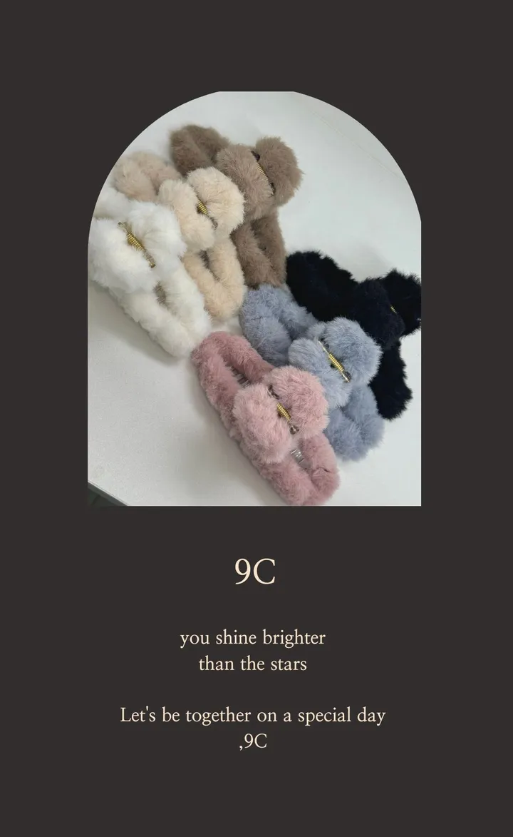 [추가금x/1피스3700원 3피스7700원 6피스 10000원] 11cm 퍼 집게핀 색상변경가능 상세 이미지 3
