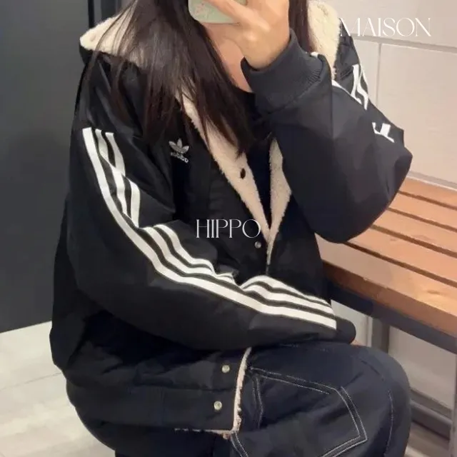 아디다스 오리지널 셰르파 플리스 뽀글이 리버시블 양면 자켓 H39019 상세 이미지 4