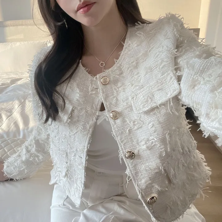 조이풀 깃털 트위드 자켓 ( 3color ) 상세 이미지 19