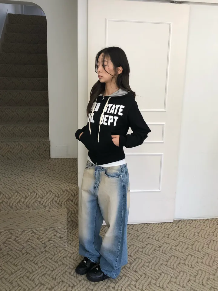 후드 포인트 패치 후드집업 상세 이미지 15