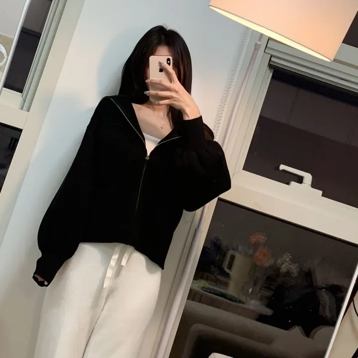 봄신상 고퀄리티 벌룬소매 아방핏 집업니트가디건  4COLOR 상세 이미지 34