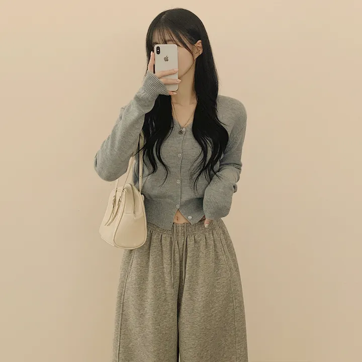 [울100✨허리잘록핏!] 크롭 브이넥 니트 파스텔 봄가디건 상세 이미지 9