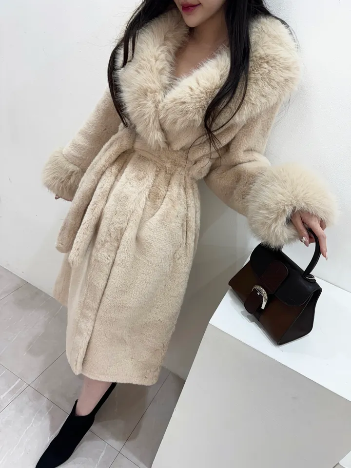 *오늘출발🚚!*[백화점납품🤎!/모델강추] 크렘므 숄카라 밍크퍼 벨트 롱코트 페이크퍼코트 에코퍼코트 앙고라코트 퍼자켓 퍼롱코트 퍼점퍼 밍크퍼자켓 폭스퍼코트 양털자켓 무스탕 숄코트 상세 이미지 15