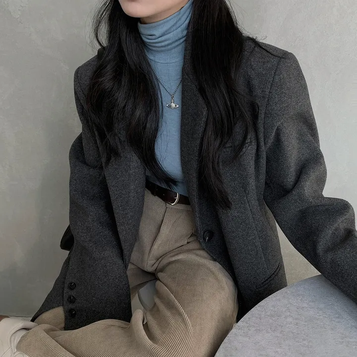 [wool100%/브랜드공정]  윈터 싱글 투버튼 카라 리얼 울 자켓 블레이저 - jk 상세 이미지 13