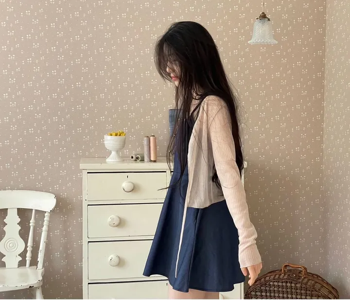 6color 루니 여리핏 리본 시스루 롱슬리브 가디건 상세 이미지 67