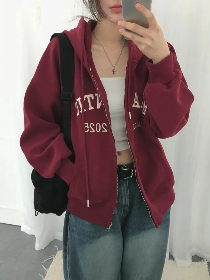 [퀄보장!🤍/6color 자수레터링 아방핏 데일리 후드집업] 로맨틱자수레터링후드집업 상세 이미지 25