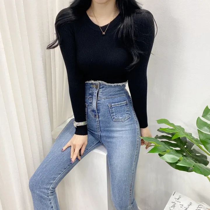 [당일방송-아이,블랙만/묶음할인] 봄 가을 겨울 이안 코이 부들 라운드 골지 니트 티셔츠 이너티 상세 이미지 44