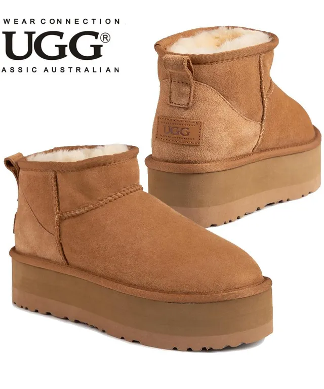 [해외] 호주 어그 플랫폼 울트라 미니 부츠 오즈웨어 여성 5센티 키높이 OB658PP 체스넛