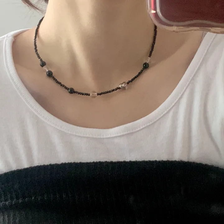 당일출고[써지컬] 빈티지 원석 블랙 크리스탈 비즈 목걸이 상세 이미지 19