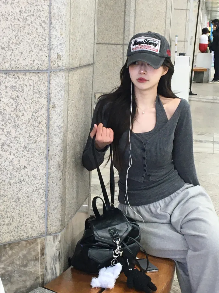 [MADE][2pcs,승모근소멸🤍] 키싱 홀터넥 나시 가디건set (4color) 상세 이미지 81