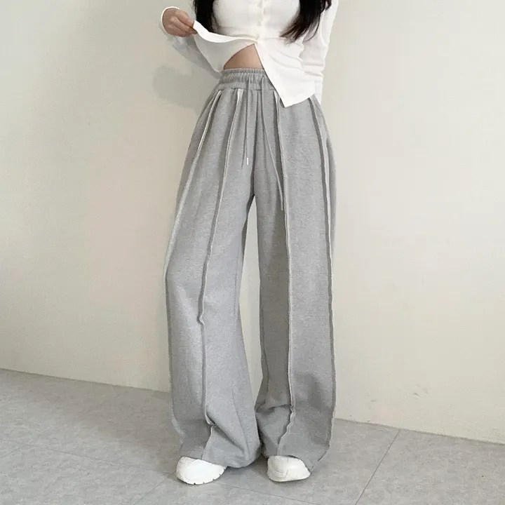 [꾸안꾸필수/넉넉핏] 타르트 데끼 두줄 통 와이드 팬츠 상세 이미지 10