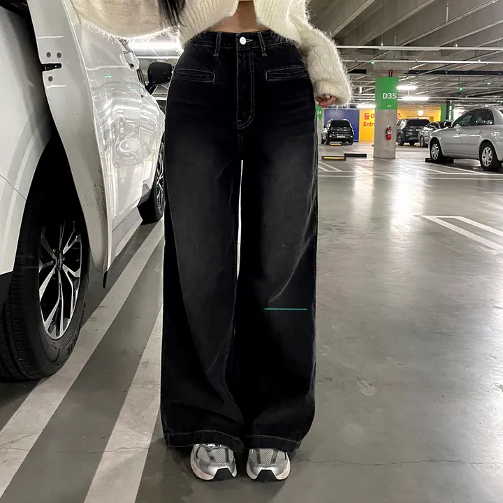 [3color/주인장인생템] 모디 립포켓 탄탄 롱 와이드데님 롱팬츠 키큰녀청바지 인생청바지 상세 이미지 75