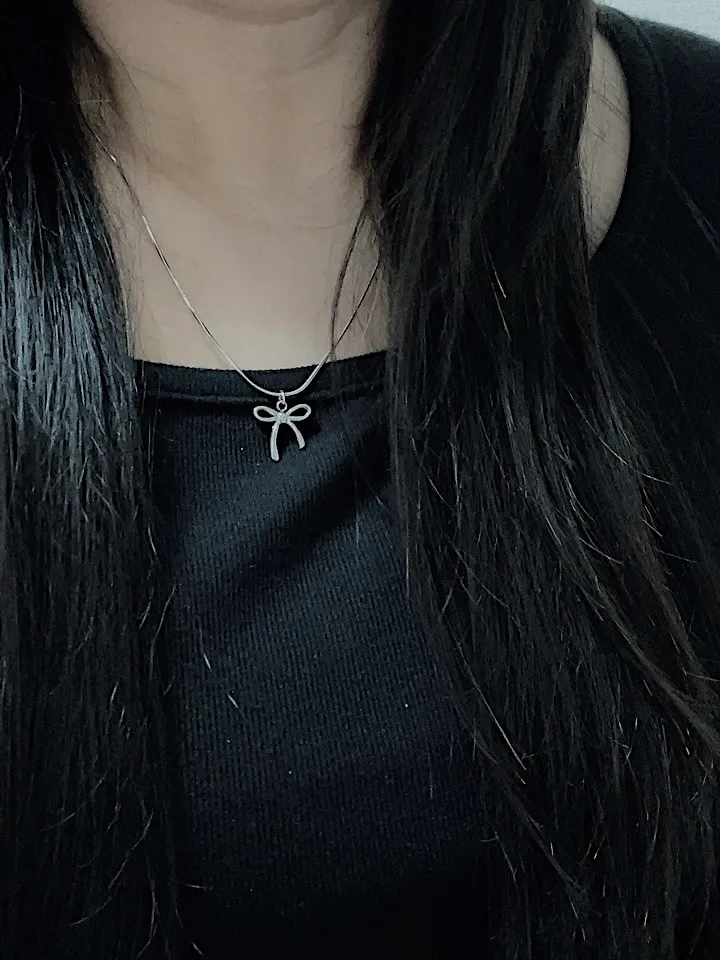 🖤주문폭주🖤 써지컬스틸 뱀줄 리본 목걸이 (4type/3size) 상세 이미지 12