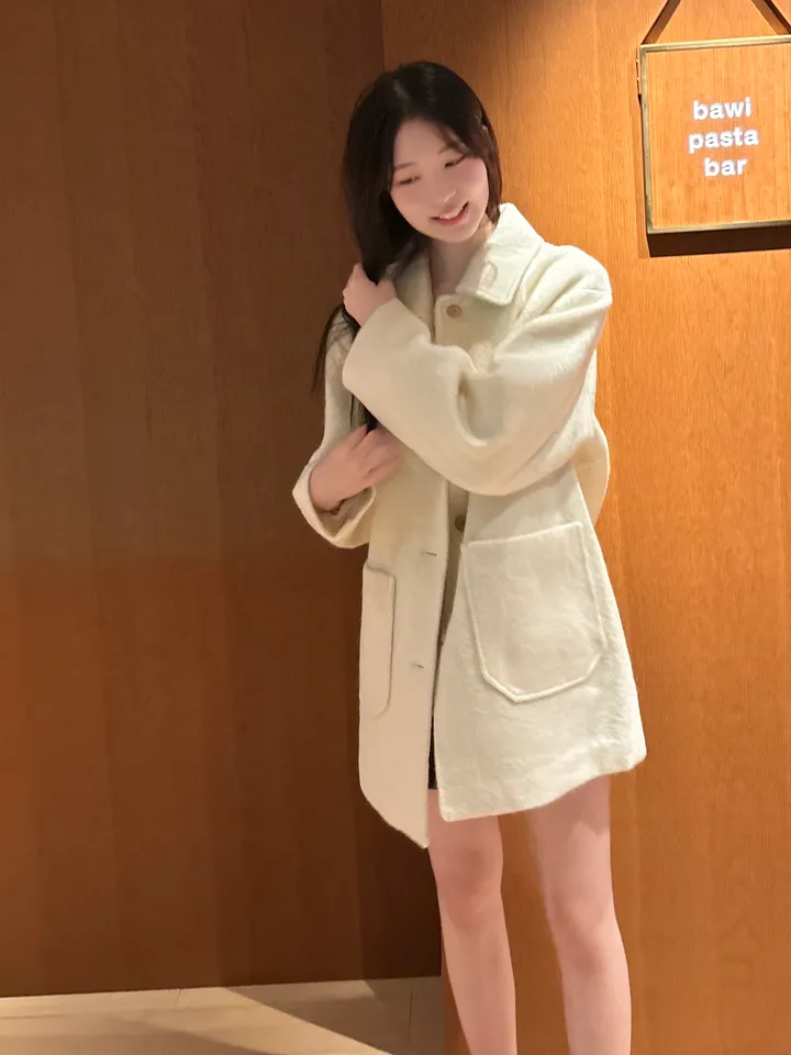 얼리버드 세일!![3COLOR/알파카8 모헤어12] 버터 모헤어 하프 핸드메이드코트 상세 이미지 10