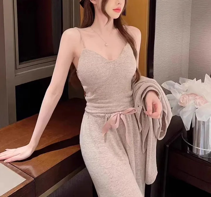 캡내장 포근 3피스 잠옷세트 사계절 잠옷- 2color 상세 이미지 3