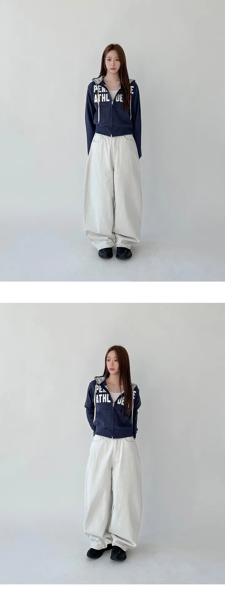 딥 패치 긴팔 후드 집업 상세 이미지 3