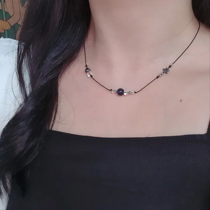 [무변색💓무알러지] 별의밤 원석목걸이 🌌 반지선물🫰 원석 매듭 목걸이 써지컬 소원 유니크 우정 행운 선물 상세 이미지 7