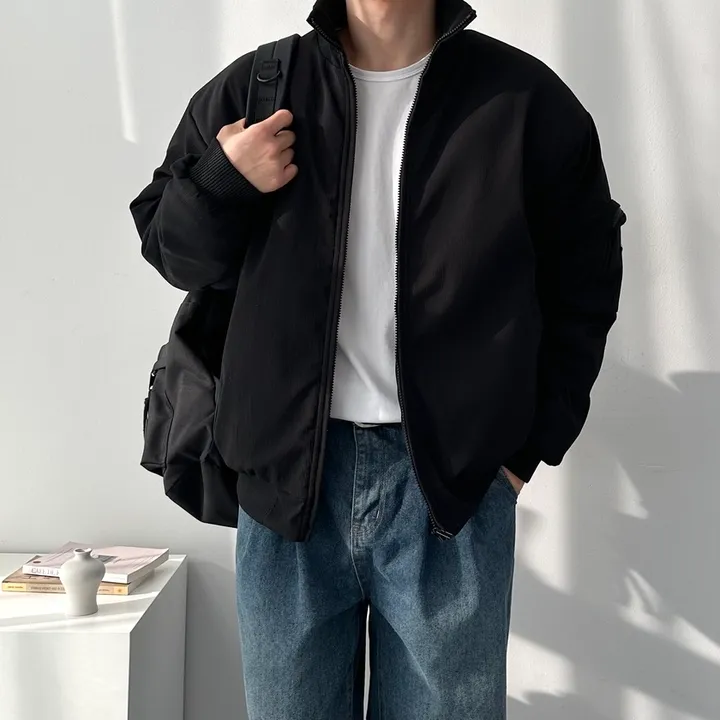 핏보장 남녀공용 숏패딩 집업 오버핏 아우터 잠바 패딩 점퍼 오버핏스탠드넥항공점퍼 상세 이미지 22