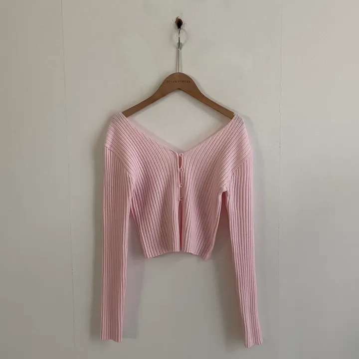 [선택가능/국내*.*] 청순한 무드, 골지 크롭 니트가디건+홀터 끈나시 셋업 - 5color 상세 이미지 32