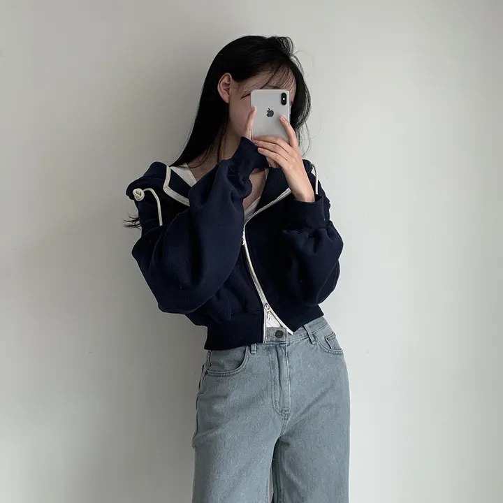 [완전인기✨/백염컬러 당일출고!] 자체제작 크치Made 꿈에 나온 핏, 투웨이 양기모 크롭 후드집업 ver 아우터 자켓 - zipup 상세 이미지 140