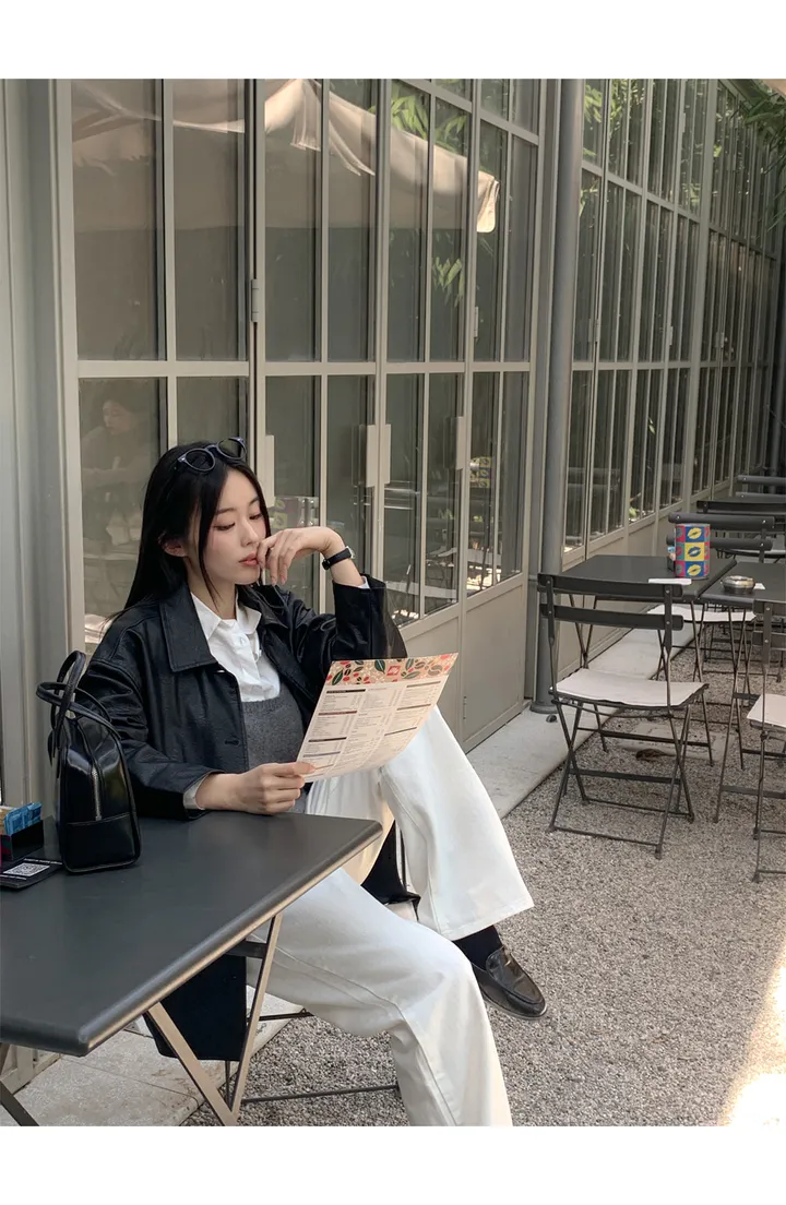 [자체제작/오늘출발/1만장돌파!]#봄🌷 바텐 오버핏 하프 레더 자켓 (데일리룩/개강룩/봄아우터/봄자켓/레더자켓/가죽자켓/루즈핏) 상세 이미지 166