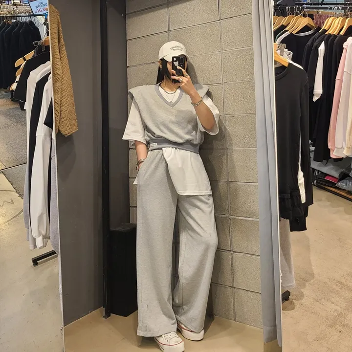 패드 브이넥조끼 와이드 세트 상세 이미지 19