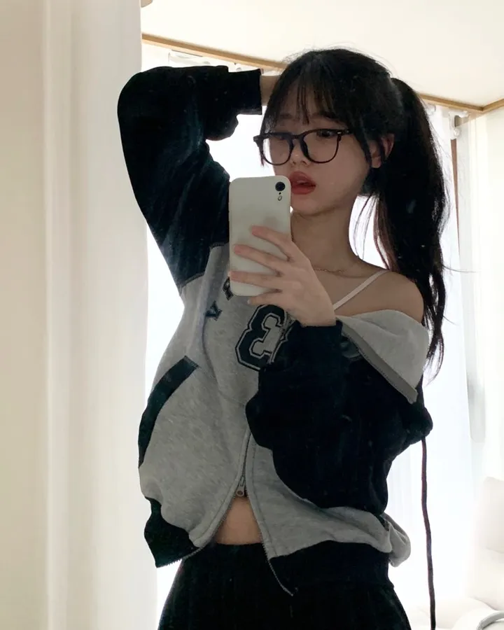 루즈오버핏! 투웨이 배색 레터링 후드집업 -2col 상세 이미지 12