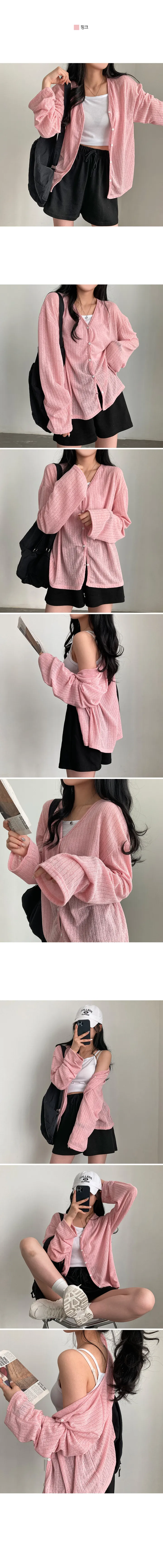 [살탐방지!] 그루밍 여리핏 골지 단추 브이넥 린넨 가디건 상세 이미지 6